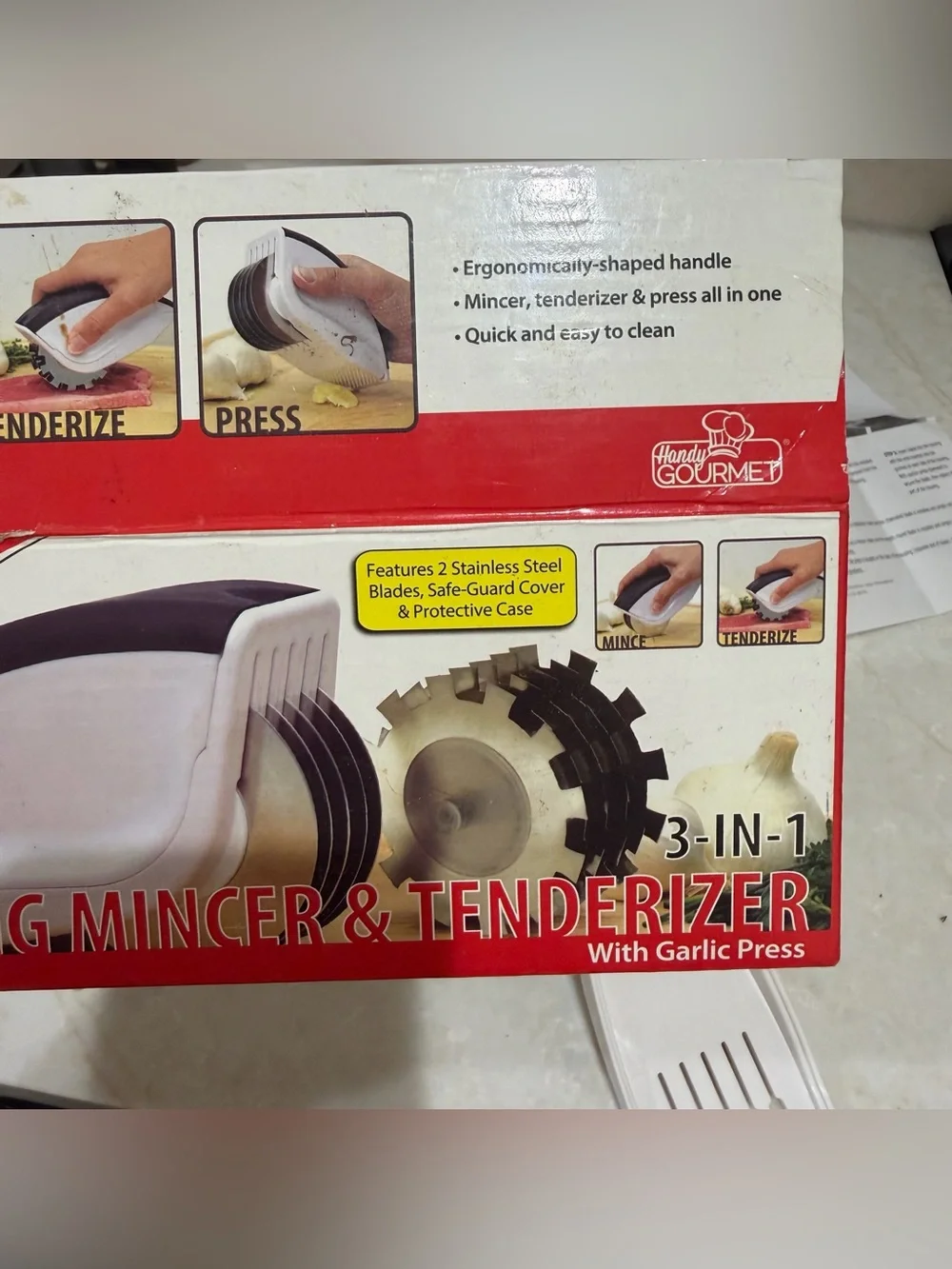 Handy Gourmet JB6763 Rolling Mincer & Tenderizer, White And Black